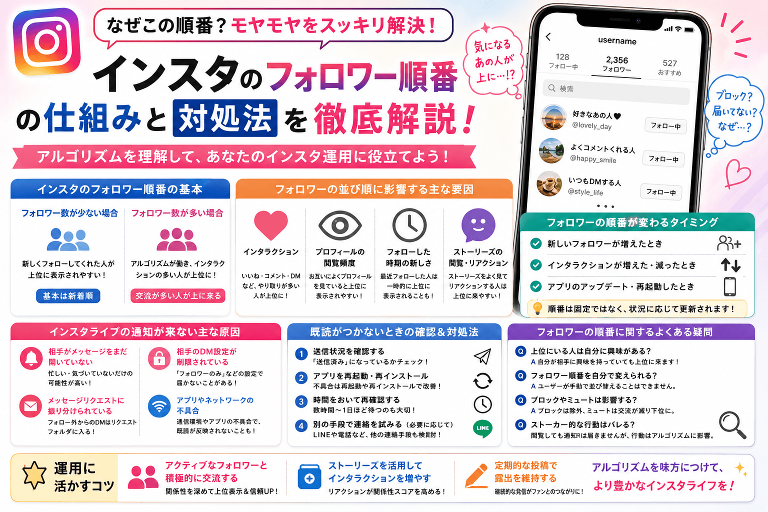 インスタのフォロワー順番の並び方の意味とは?確認方法を解説